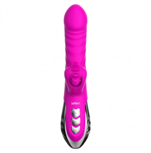 HK LETEN Wind Wheel Tongue Licking Intelligent Heating Thrusting Vibrator (Chargeable - Red Rose)